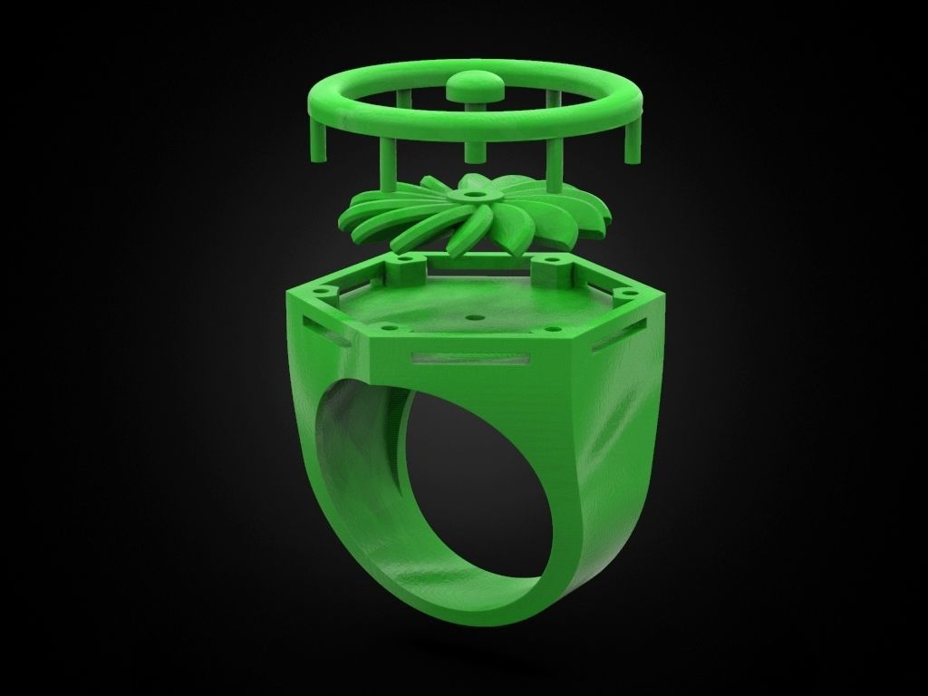 Ring turbine in nut 2 3D print model_11