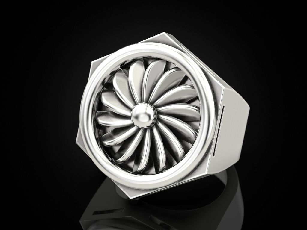 Ring turbine in nut 2 3D print model_9