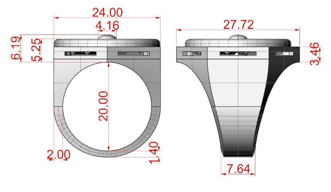 Ring turbine in nut 2 3D print model_12
