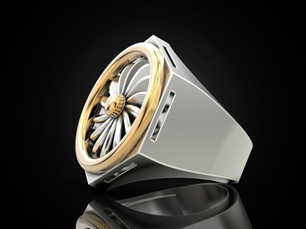 Ring turbine in nut 2 3D print model_4