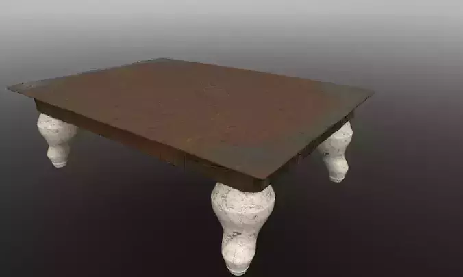 Old Wooden Table with Polished Legs 