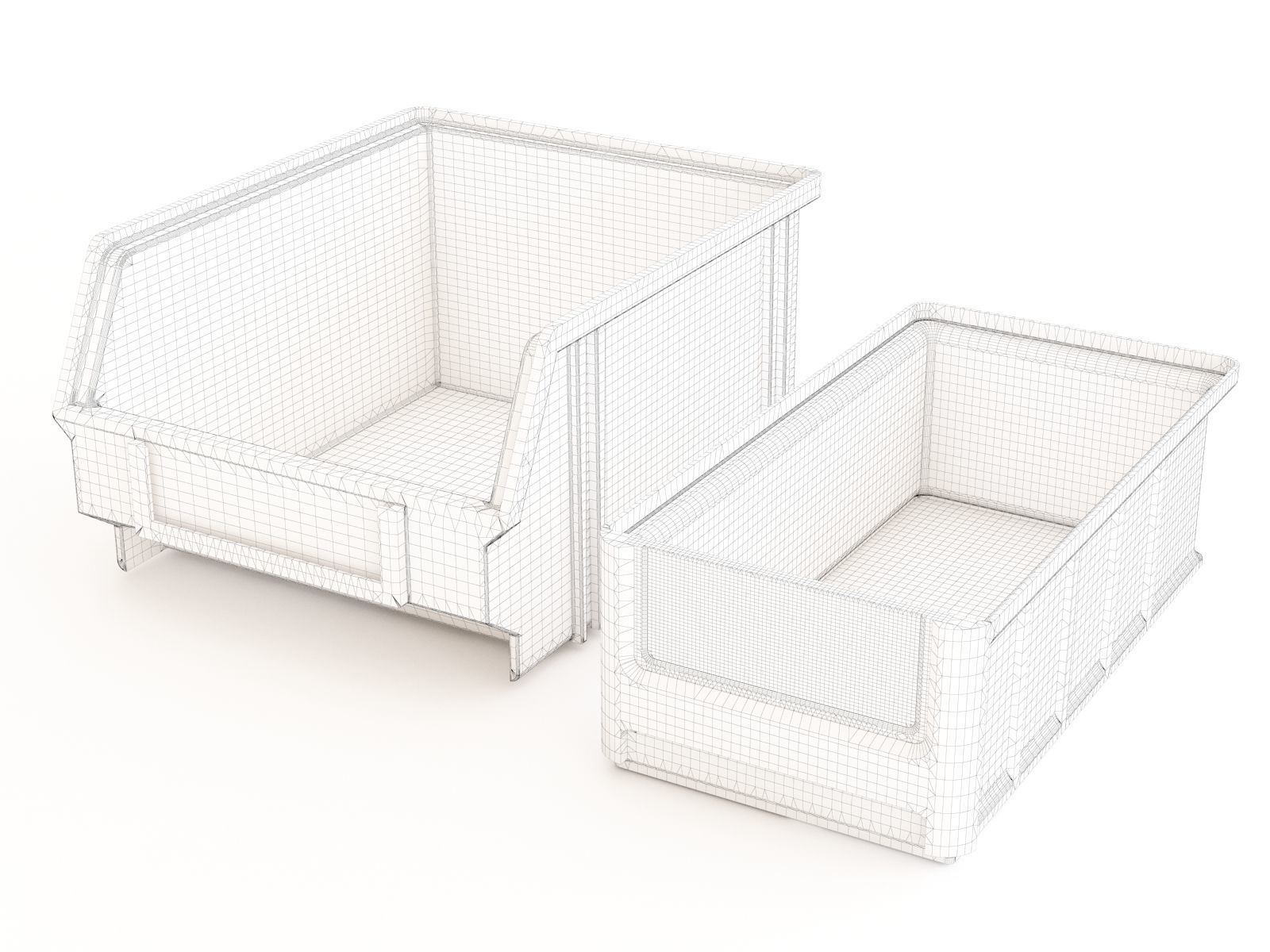 Plastic Storage Bin 03 3D model_1