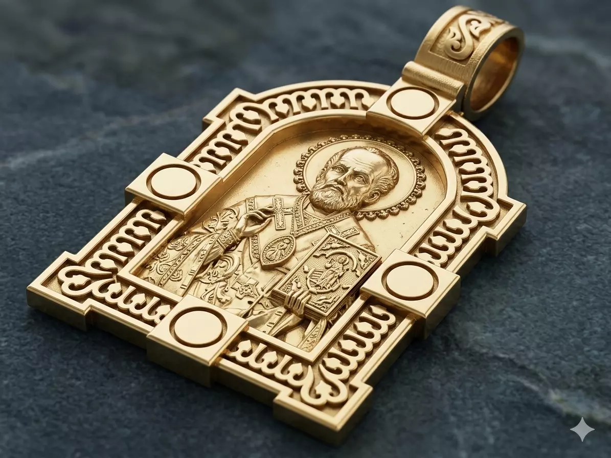 Pendant Nicholas the Wonderworker 3D print model