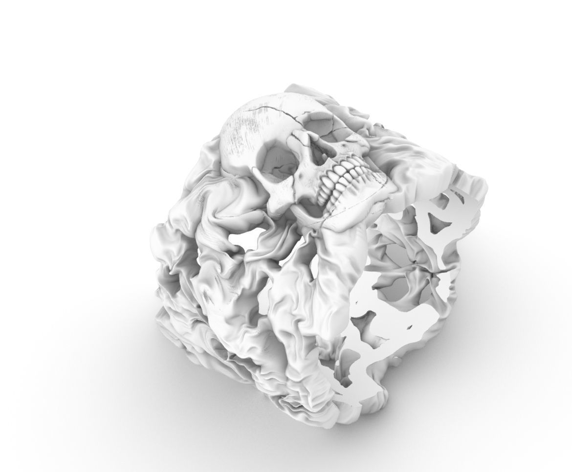 skull ring   3D print model_5