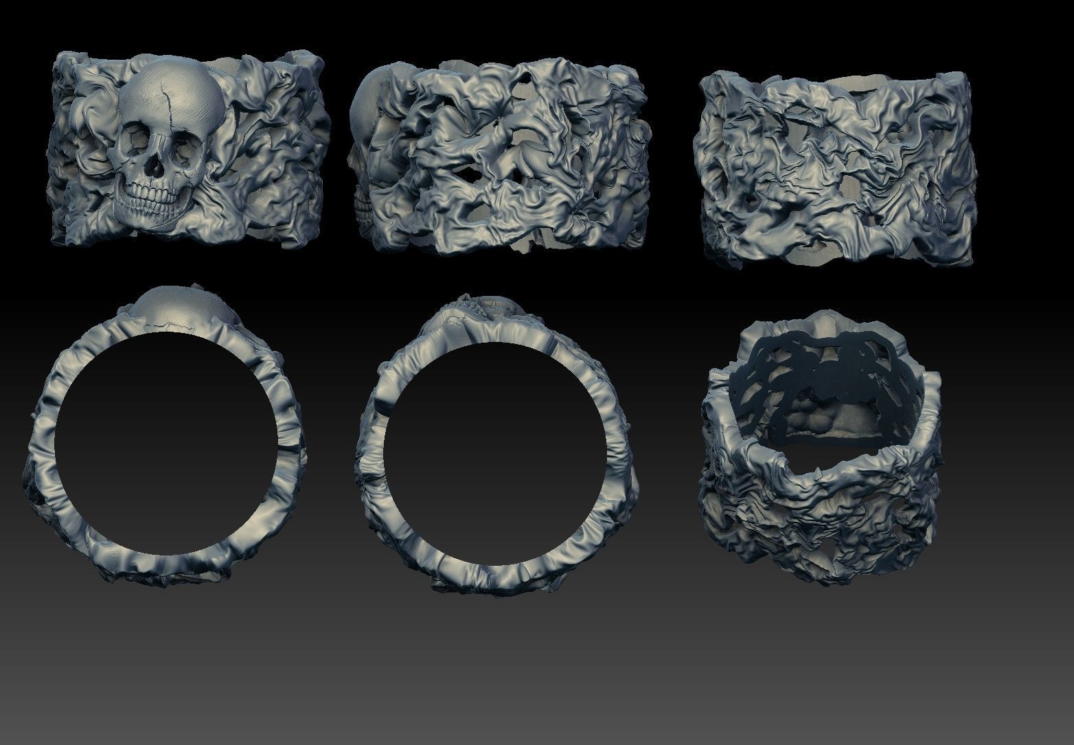 skull ring   3D print model_1