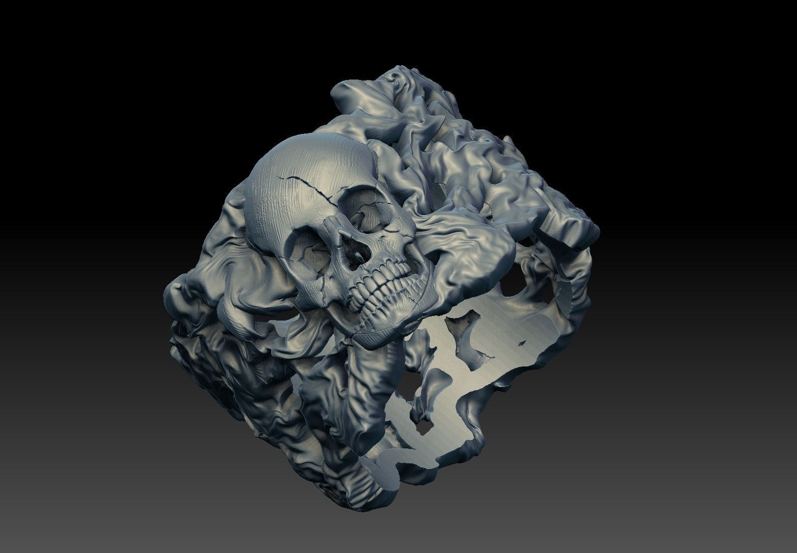 skull ring   3D print model_2
