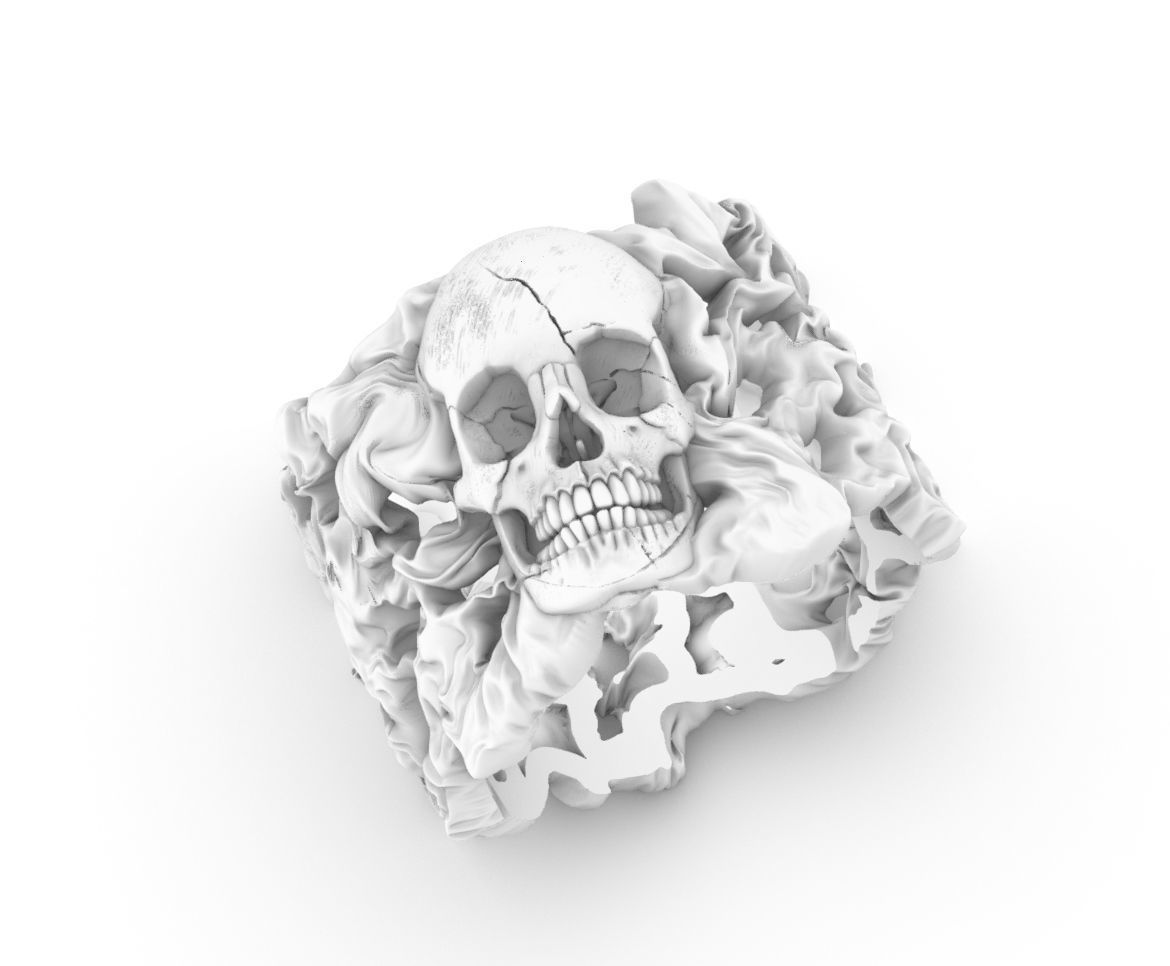 skull ring   3D print model_4