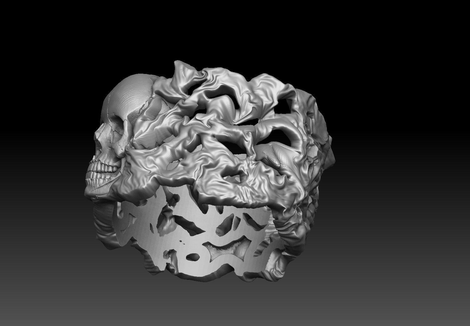skull ring   3D print model_3