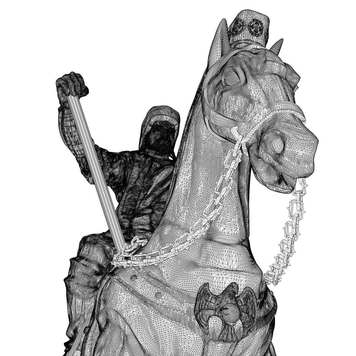 Genghis Khan Equestrian Statue 3D model_11