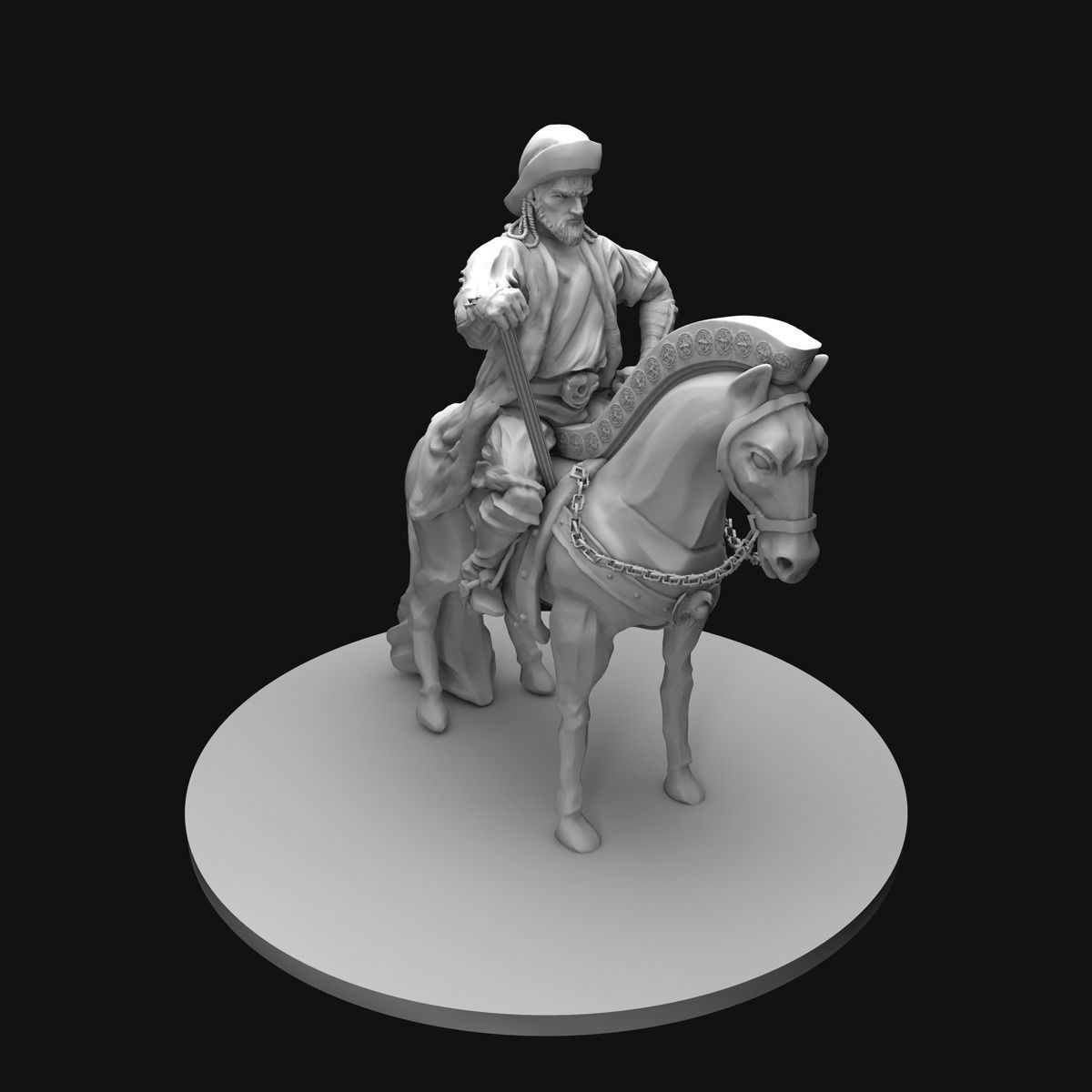 Genghis Khan Equestrian Statue 3D model_13