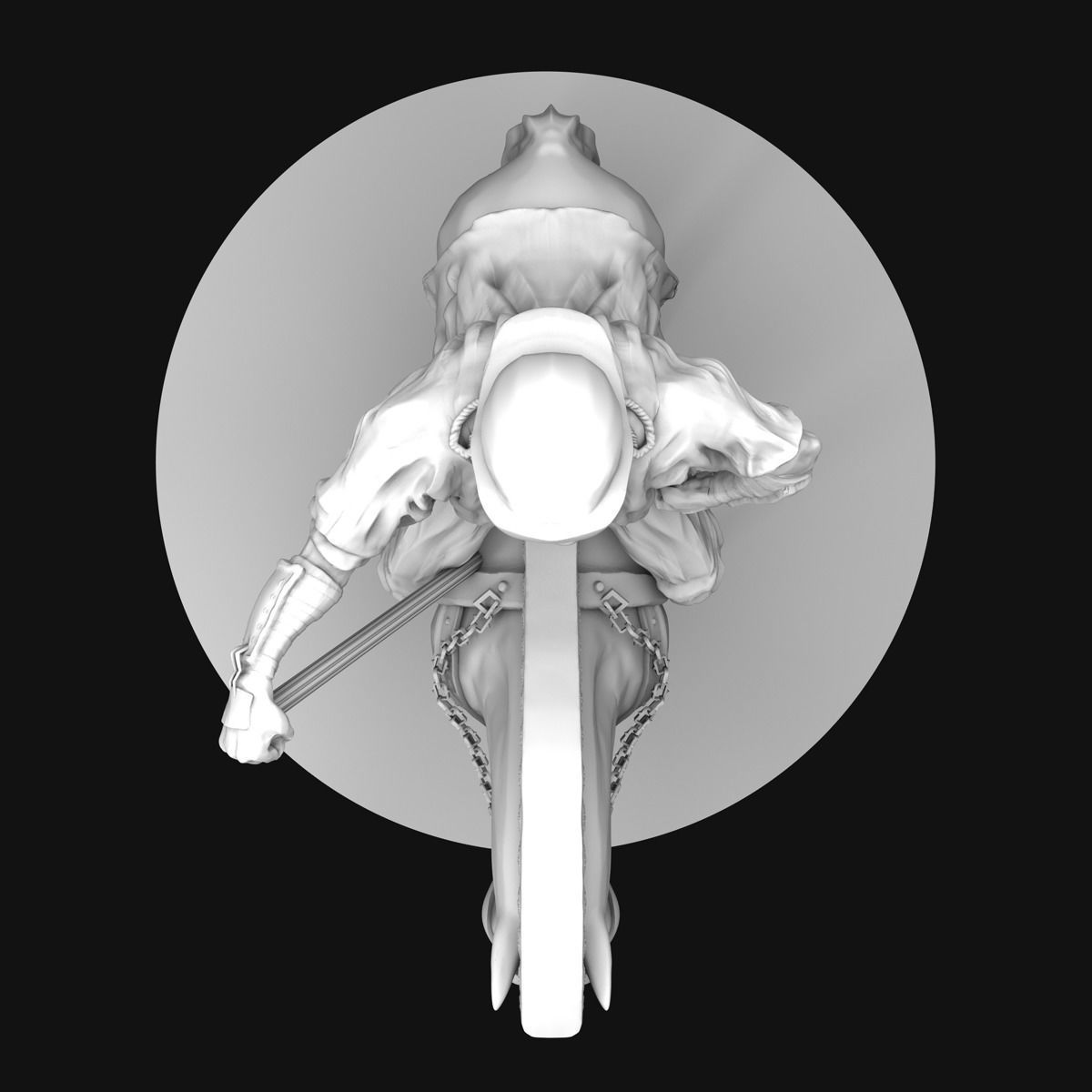 Genghis Khan Equestrian Statue 3D model_8