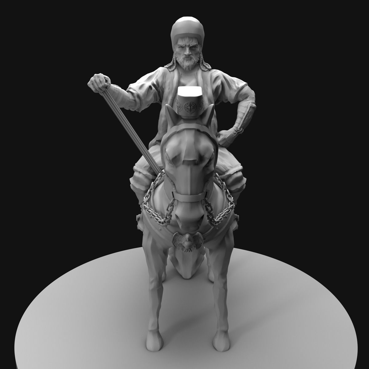 Genghis Khan Equestrian Statue 3D model_7