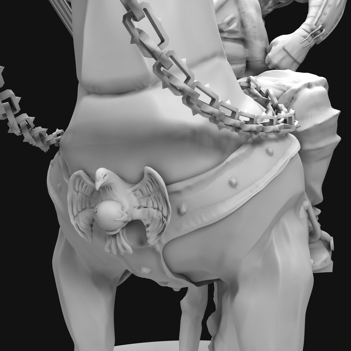 Genghis Khan Equestrian Statue 3D model_4