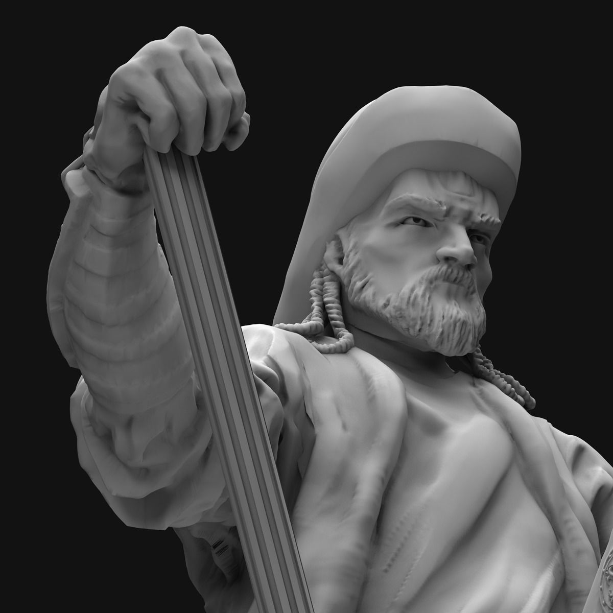 Genghis Khan Equestrian Statue 3D model_2