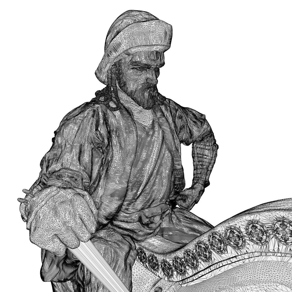 Genghis Khan Equestrian Statue 3D model_9