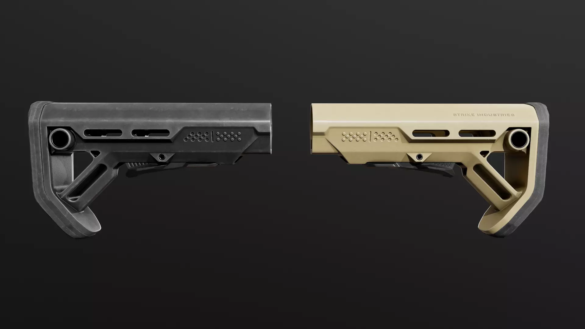 Strike Industries Viper Mod1 AR15 Collapsible Buttstock Low-poly 3D model