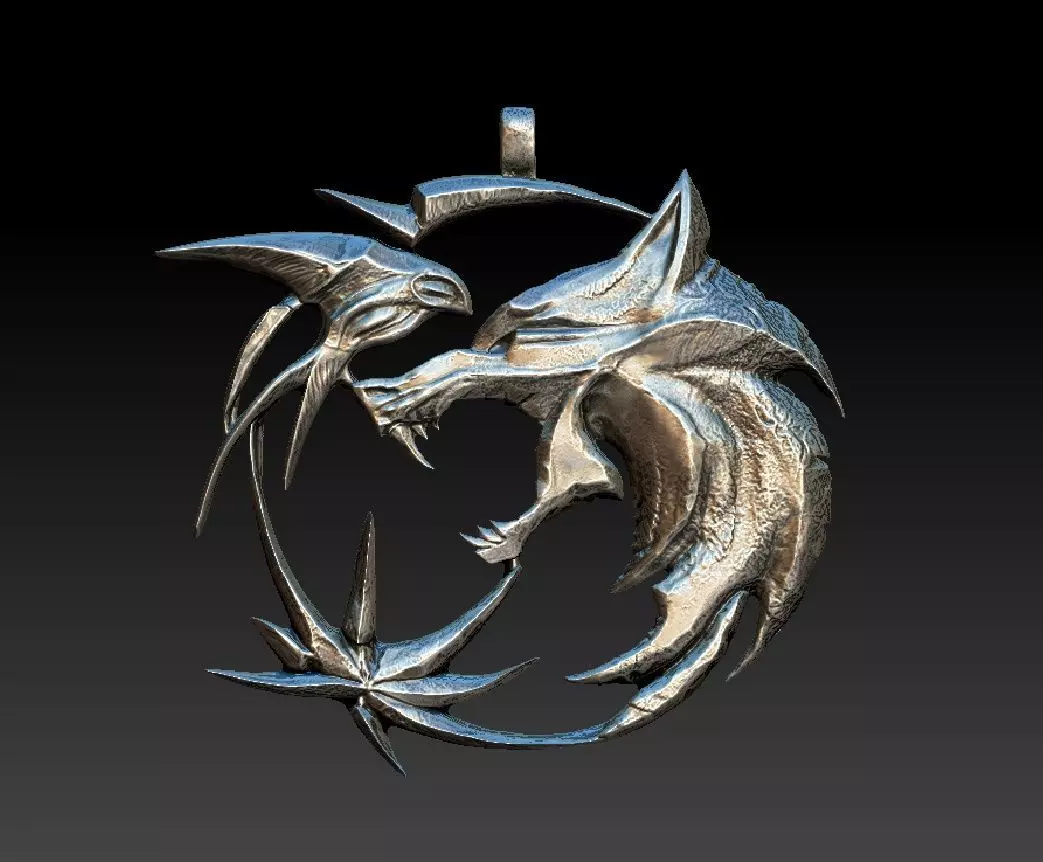 Witcher amulet - WOLF FULL 3D print model_0
