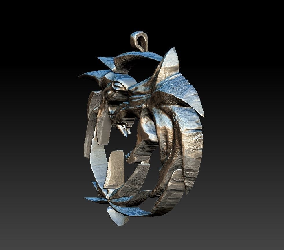 Witcher amulet - WOLF FULL 3D print model_2