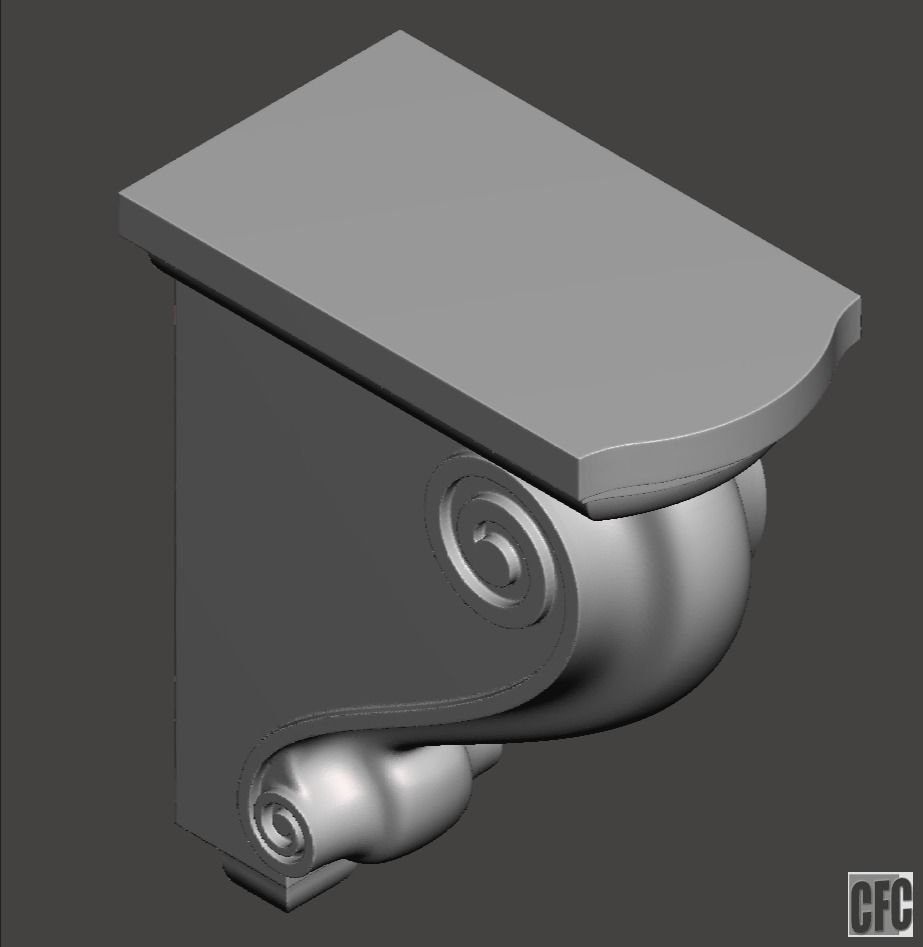 Bracket CFC02 - 3d model for CNC 3D print model_2