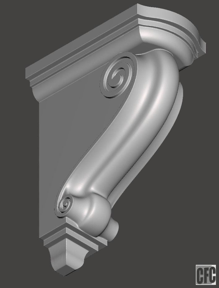 Bracket CFC02 - 3d model for CNC 3D print model_3