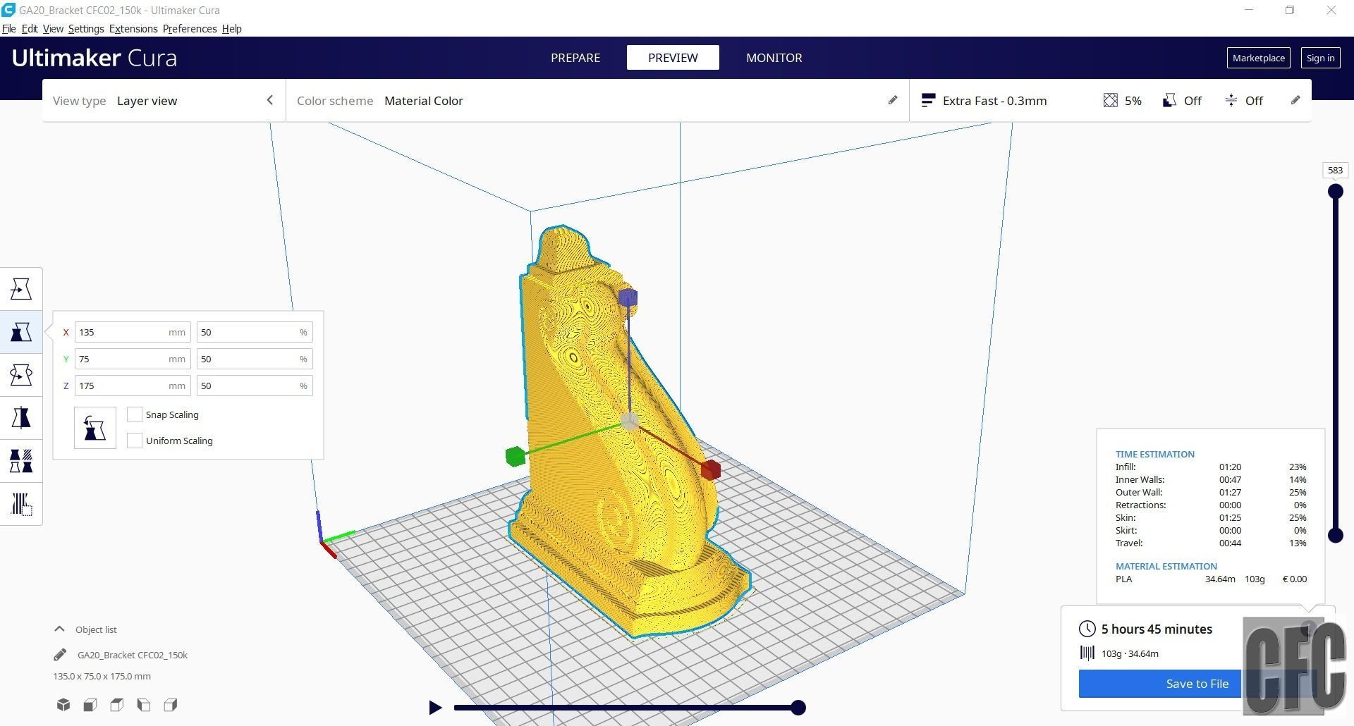 Bracket CFC02 - 3d model for CNC 3D print model_14