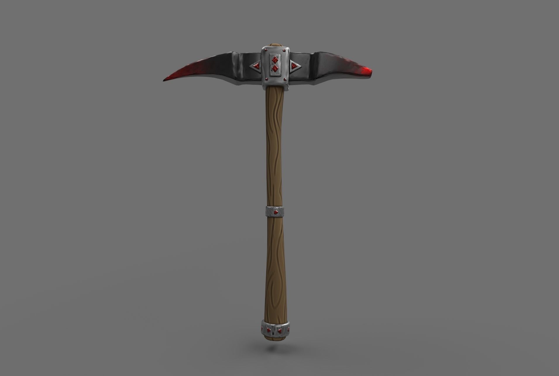 Gem Pickaxe 3D model_3