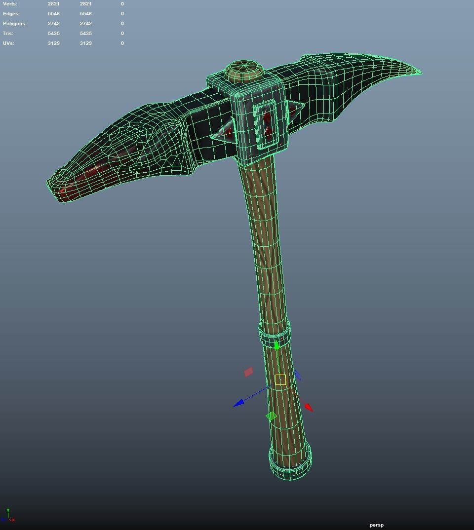 Gem Pickaxe 3D model_4