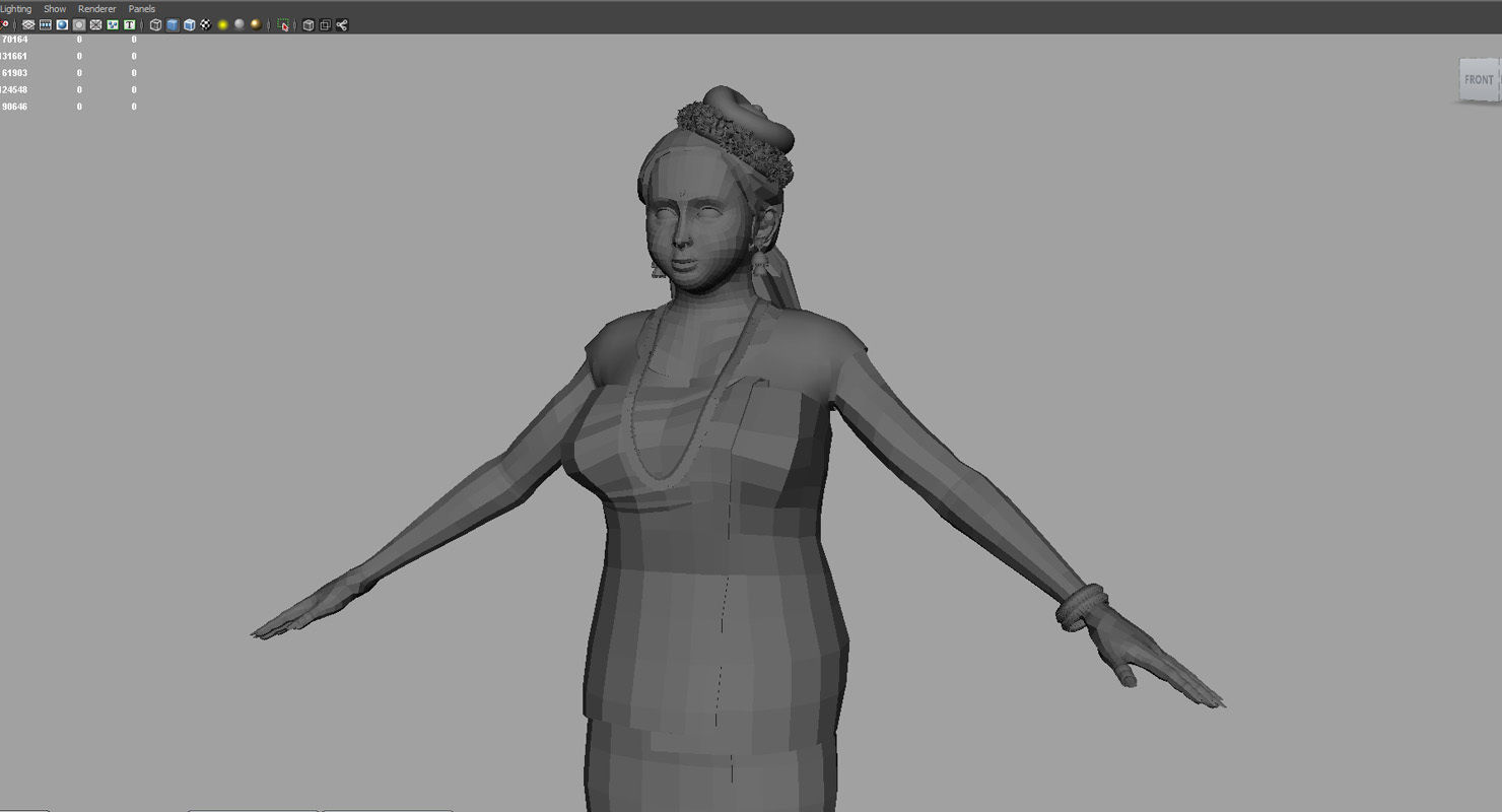 india kerala girl 3d model 3D model_5