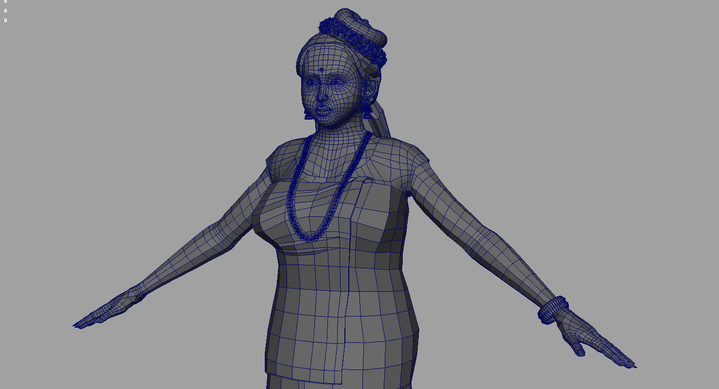 india kerala girl 3d model 3D model_4
