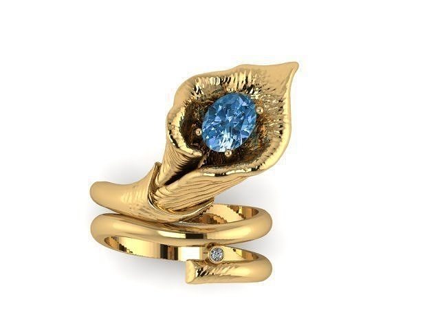 Calla flower ring 3D print model