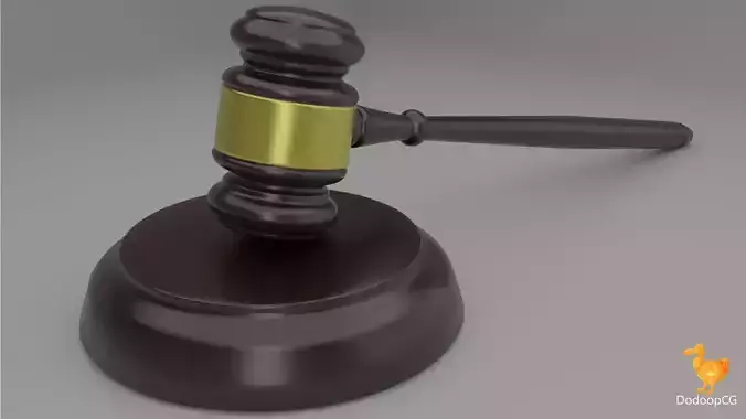 Judge Gavel - Law Court Hammer 3D Model