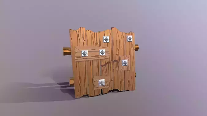 fence wooden board with holes in it