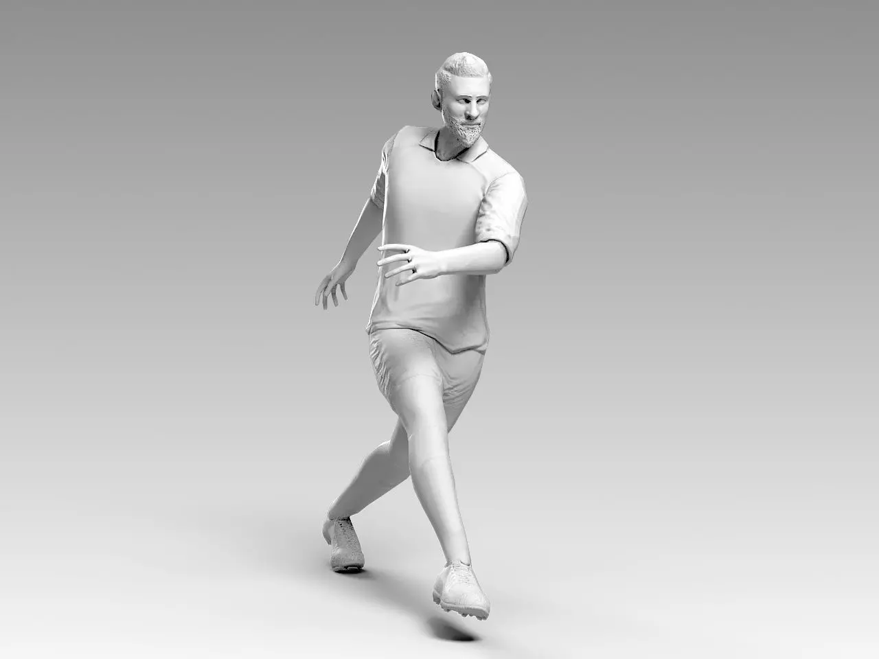 Footballer 03 Rigged PBR Low-poly 3D model