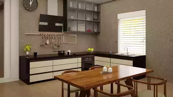 Modern Kitchen Interior Scene
