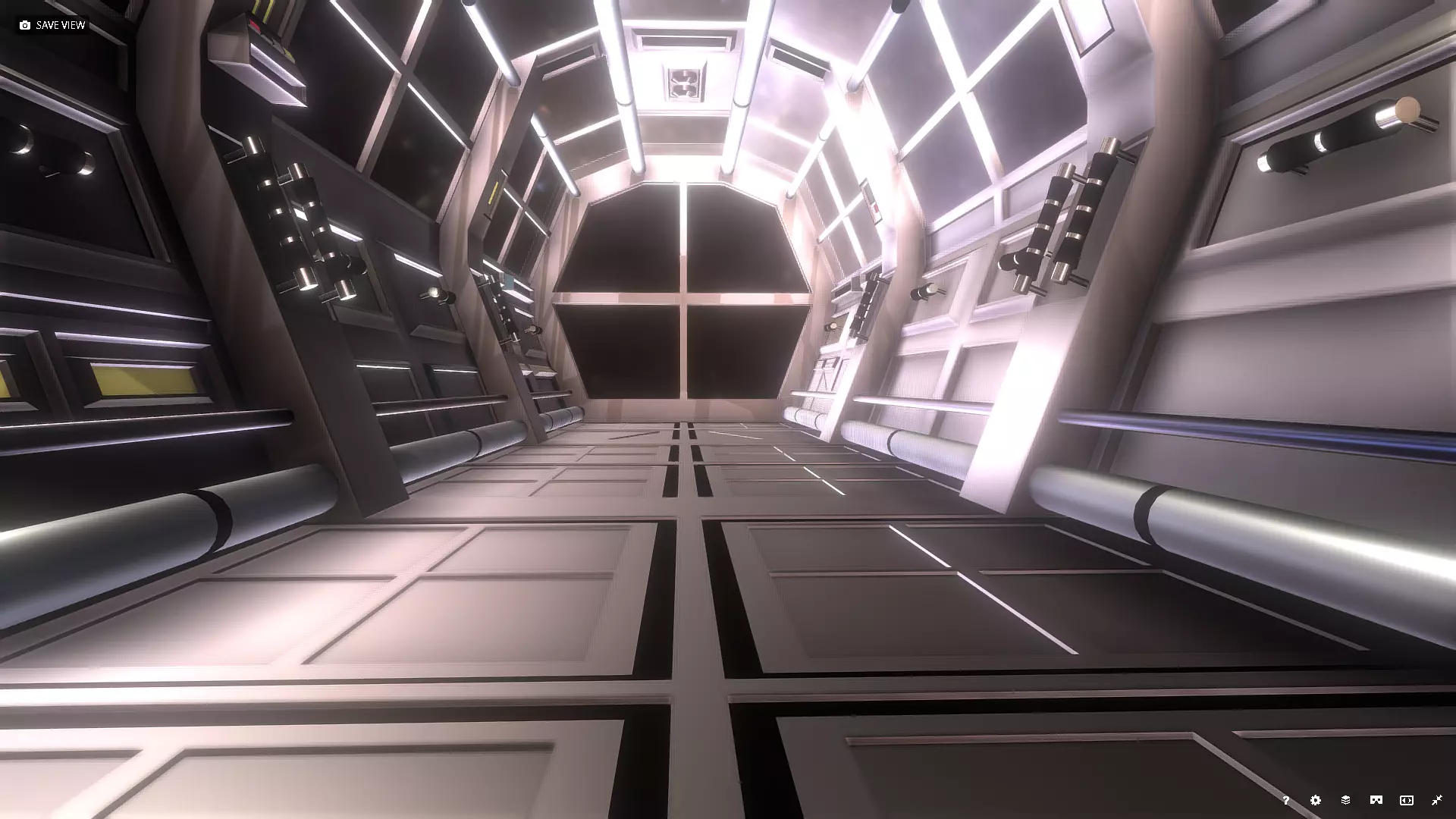 Spaceship - Corridor Low-poly 3D model_0