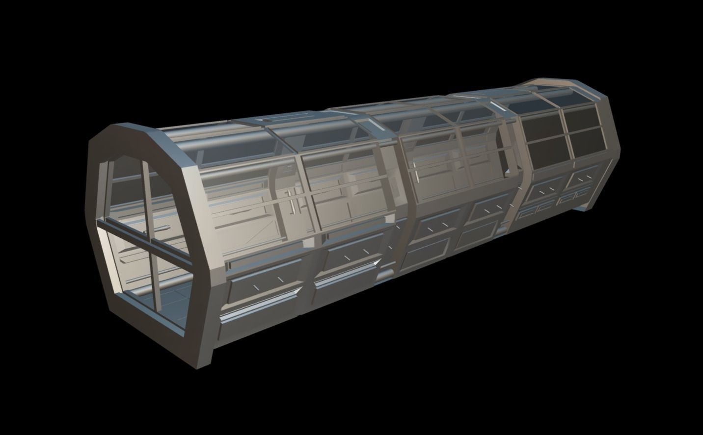 Spaceship - Corridor Low-poly 3D model_8