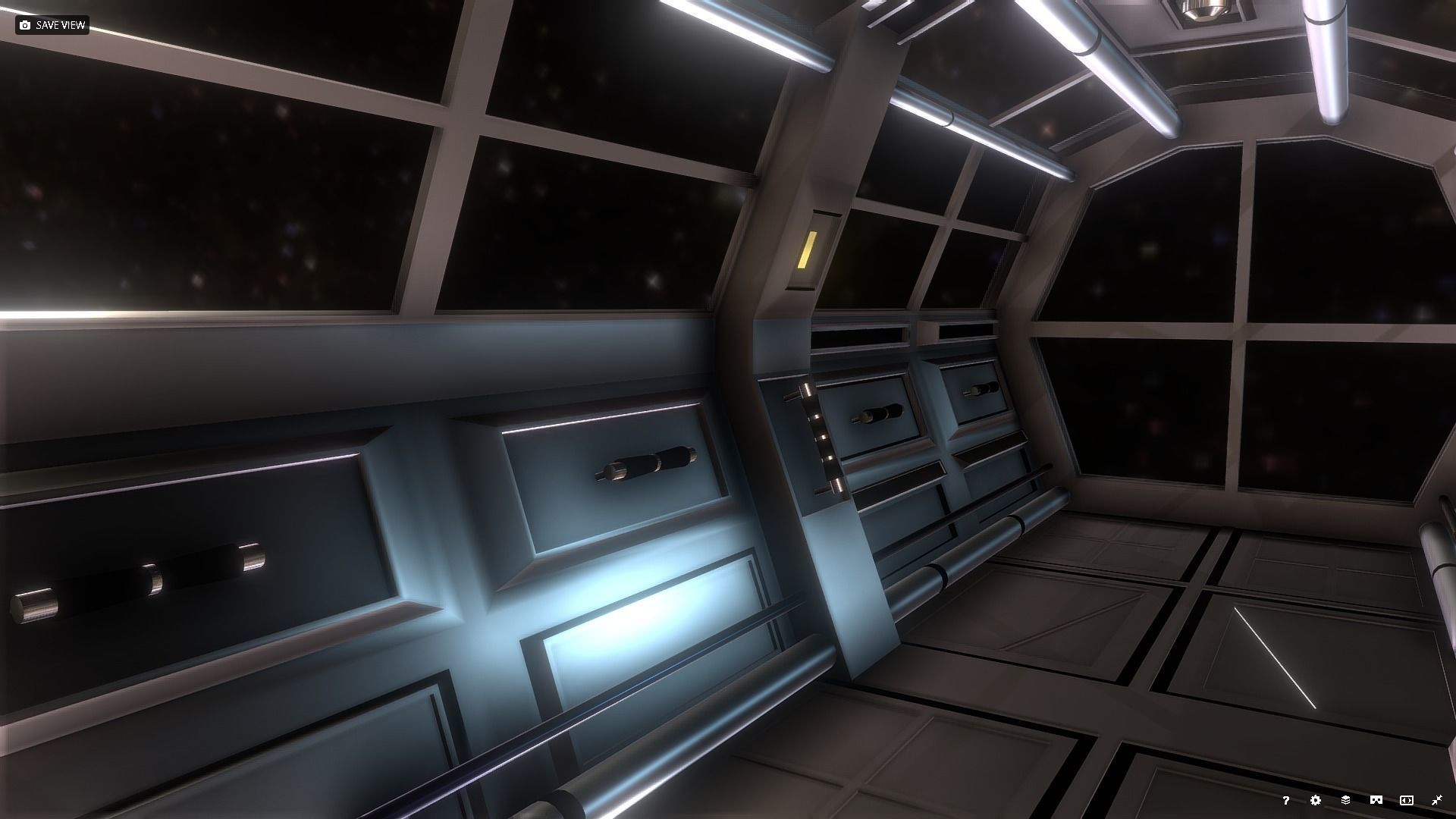 Spaceship - Corridor Low-poly 3D model_1