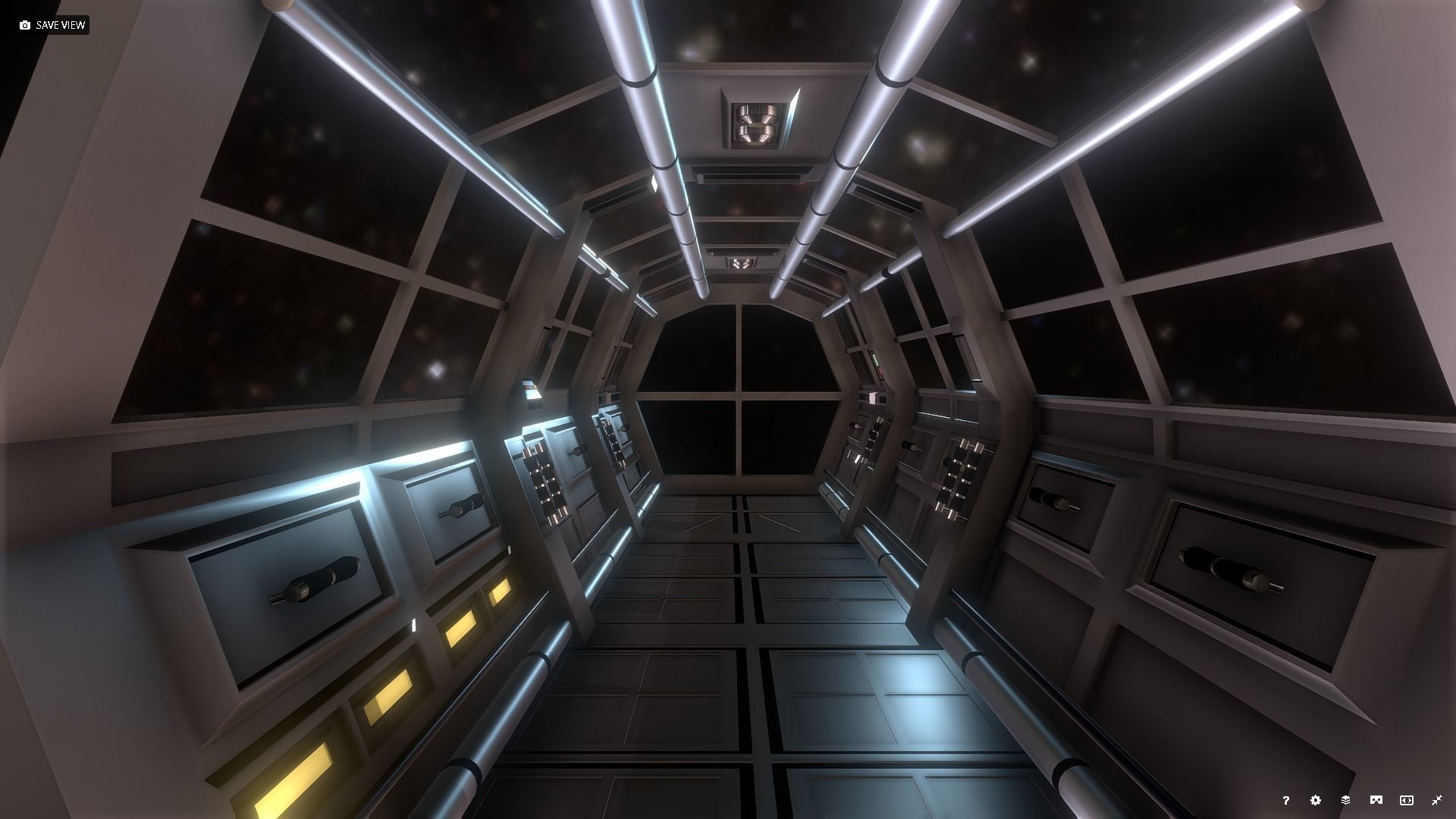 Spaceship - Corridor Low-poly 3D model_2