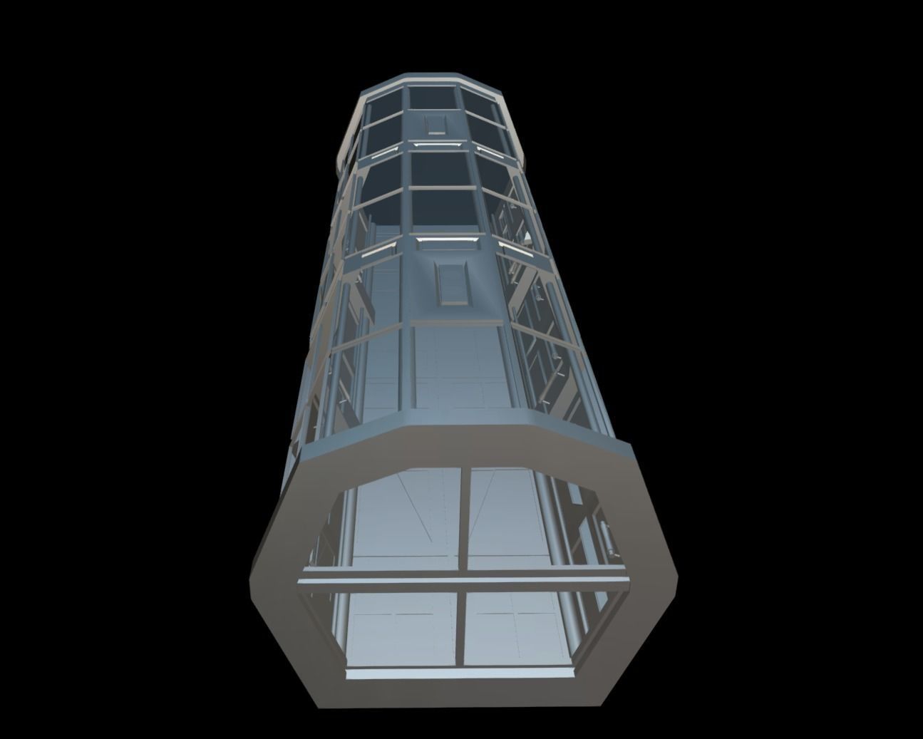 Spaceship - Corridor Low-poly 3D model_7