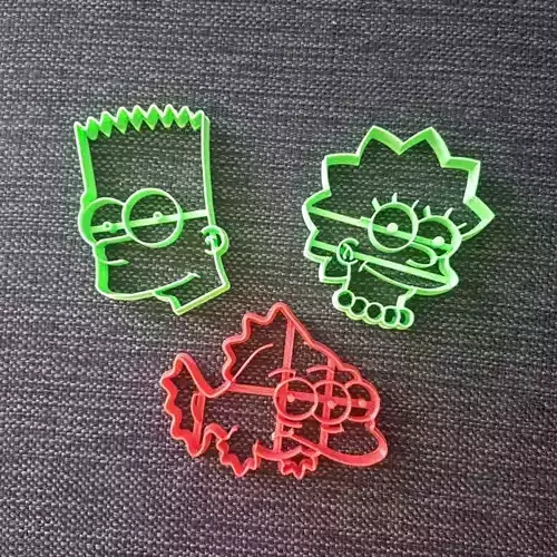 Simpsons Bart Lisa Fish Cookie Cutter