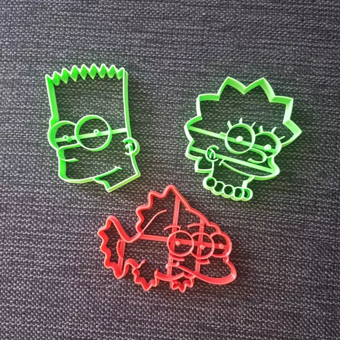 Simpsons Bart Lisa Fish Cookie Cutter 3D print model_0