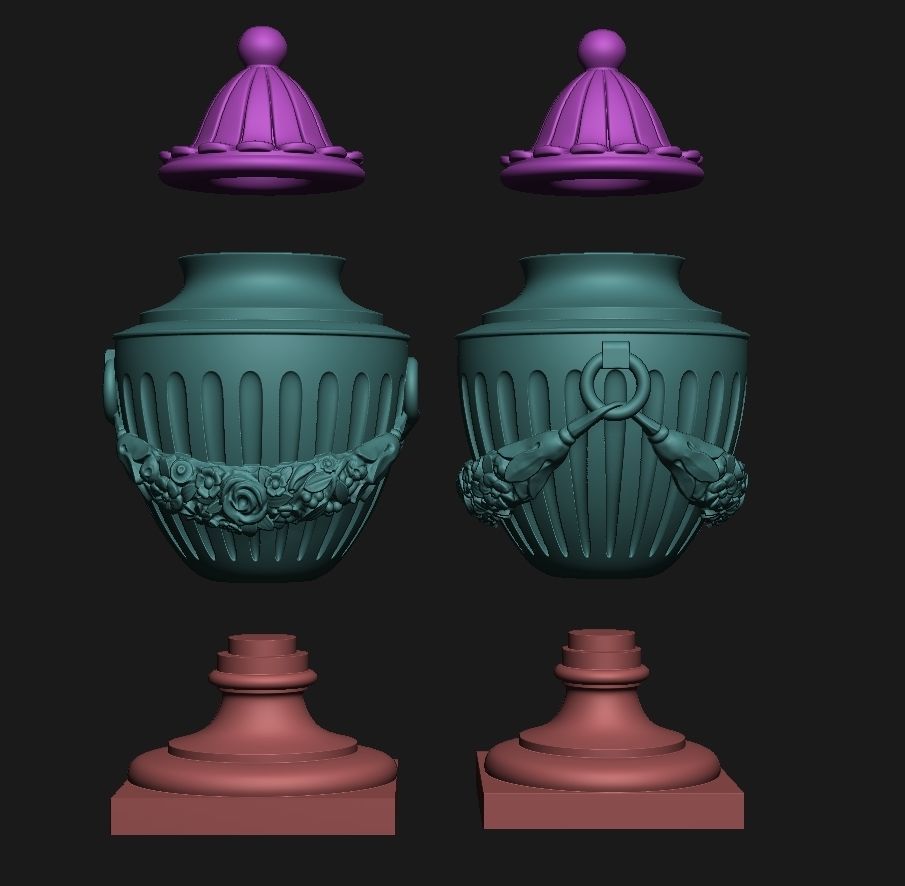 10 Classical Vases and Urns 3D model_5
