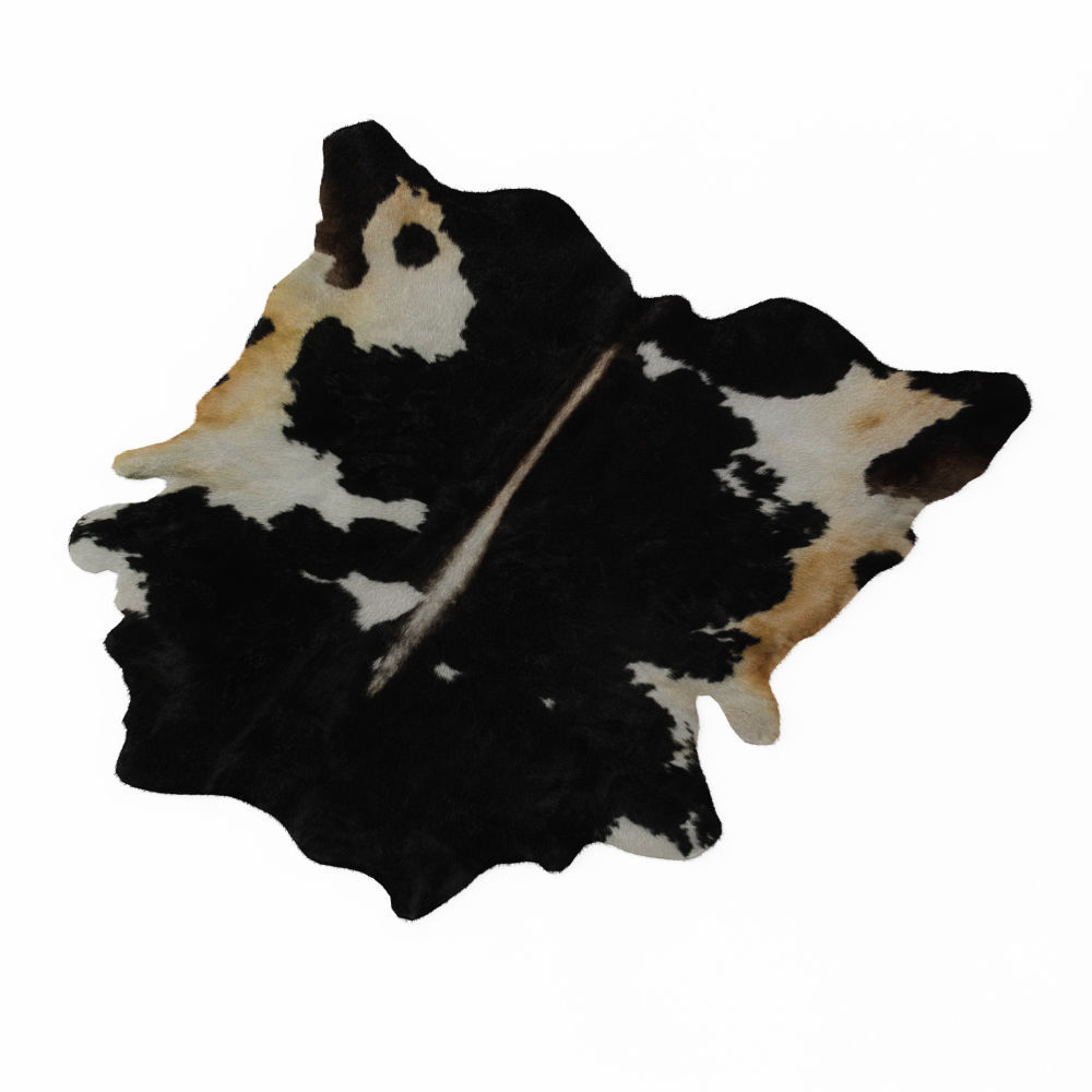 European Handmade Cowhide Rug 3D model_2