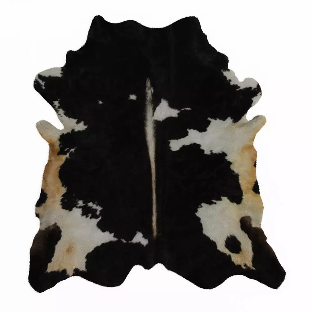 European Handmade Cowhide Rug 3D model_0