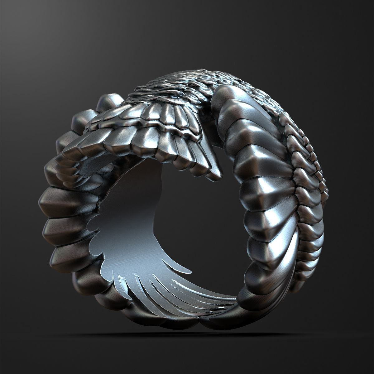 Eagle Ring 3D print model_7
