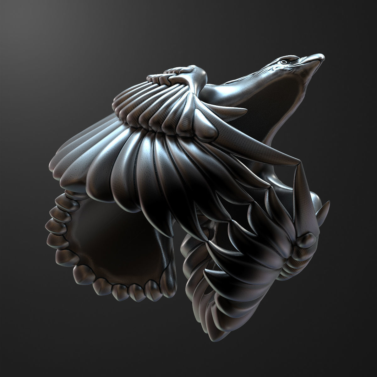 Eagle Ring 3D print model_8