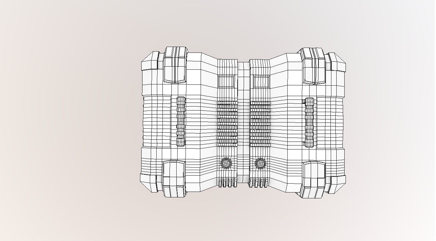 Textured Sci Fi military ammunition case with UVs 3D model_9