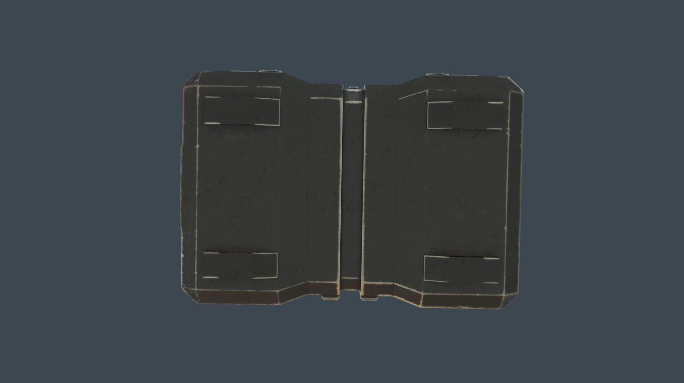Textured Sci Fi military ammunition case with UVs 3D model_2