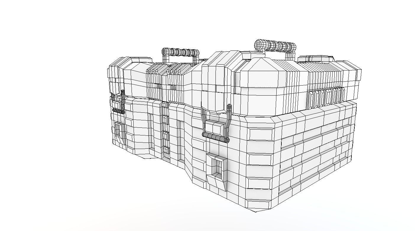 Textured Sci Fi military ammunition case with UVs 3D model_11