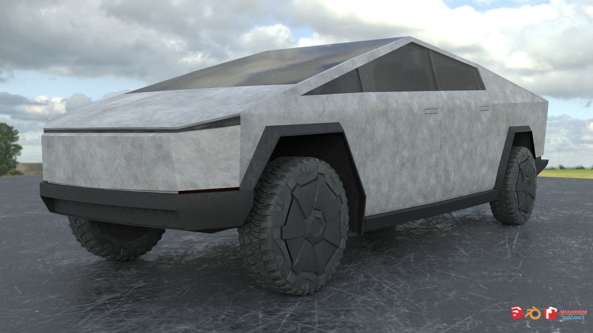 Tesla Cybertruck Free 3D model_2
